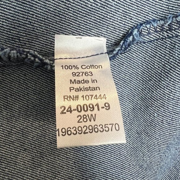 Jessica London Jean Jacket Womens 28W Blue Dark Wash Denim Cotton Longline Plus - Picture 9 of 12